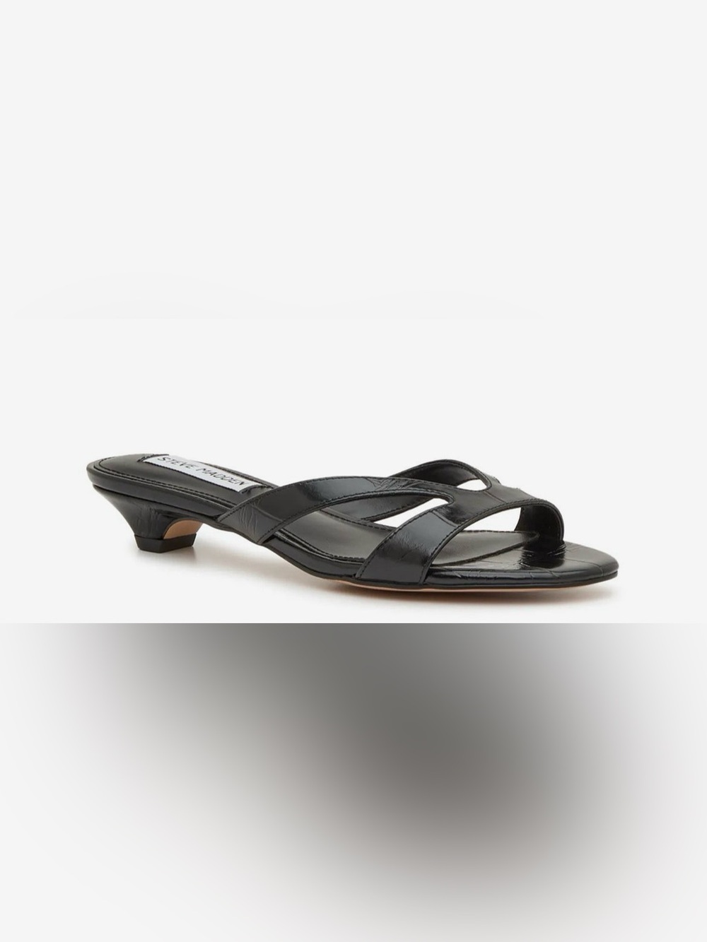 Steve Madden Black Slip-On Heeled Paulah Sandals